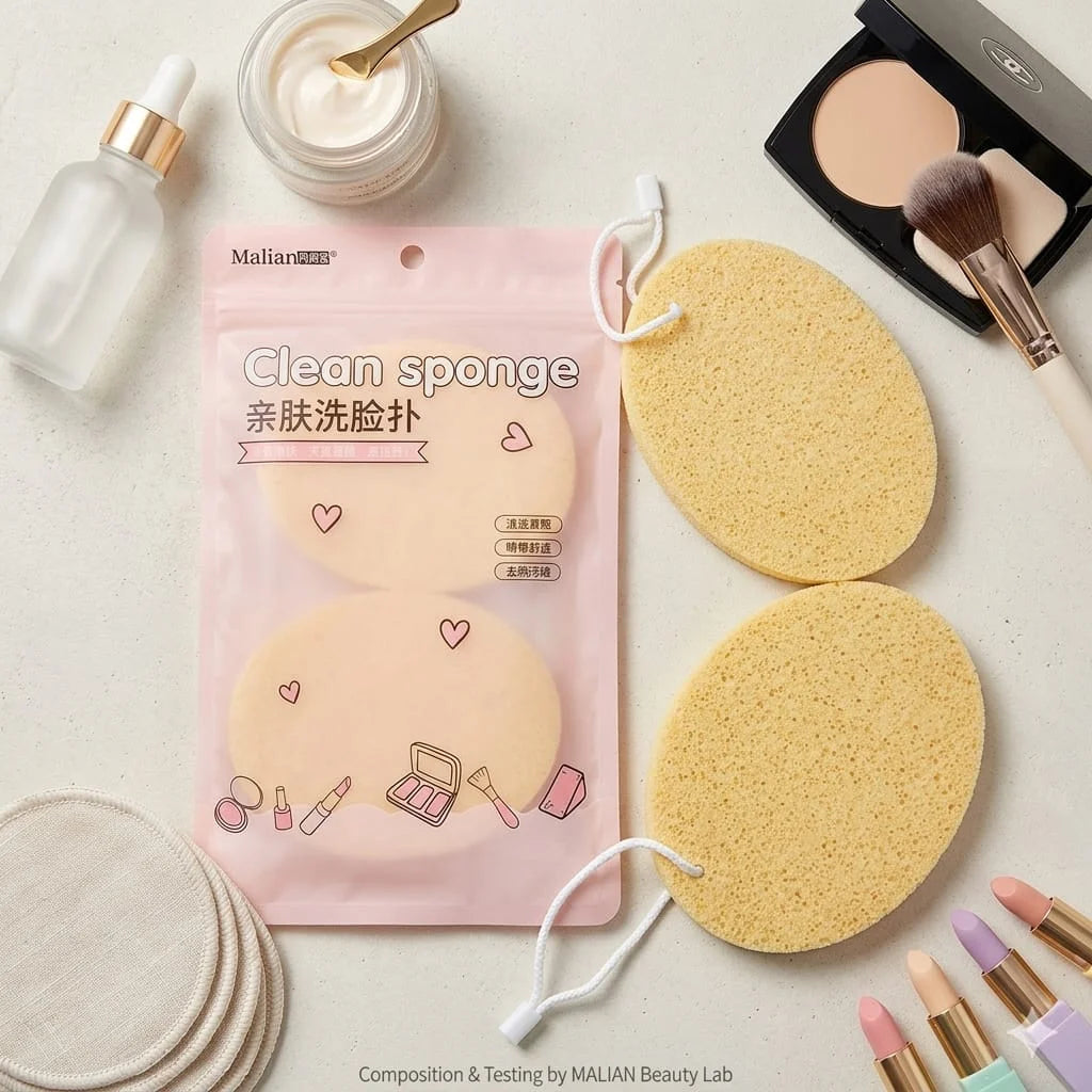 Malian Skin Friendly Oval Clean Sponge Set - 2Pcs