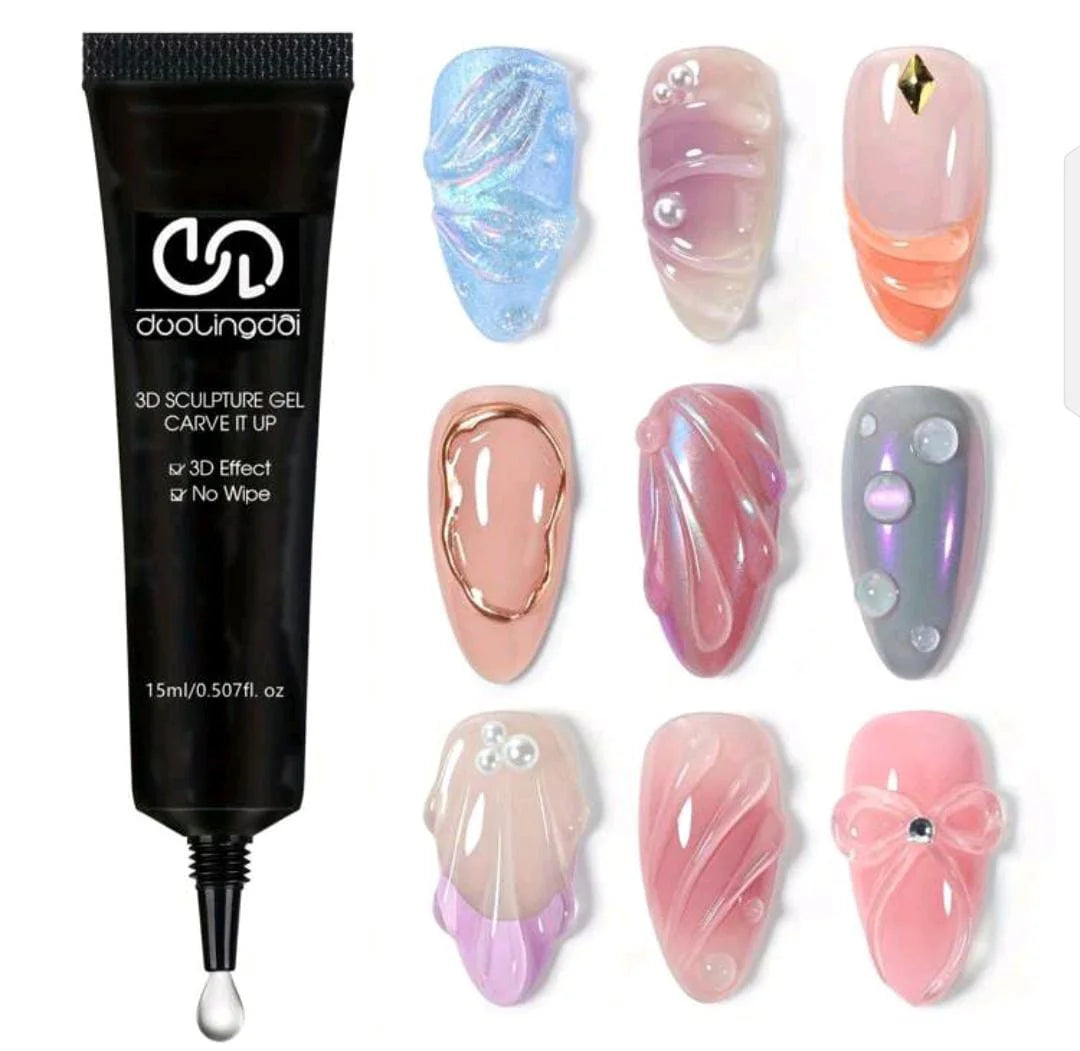 3D Sculpting Gel - Nail Art Modeling Gel, Suitable For DIY Nail Design - 15ml