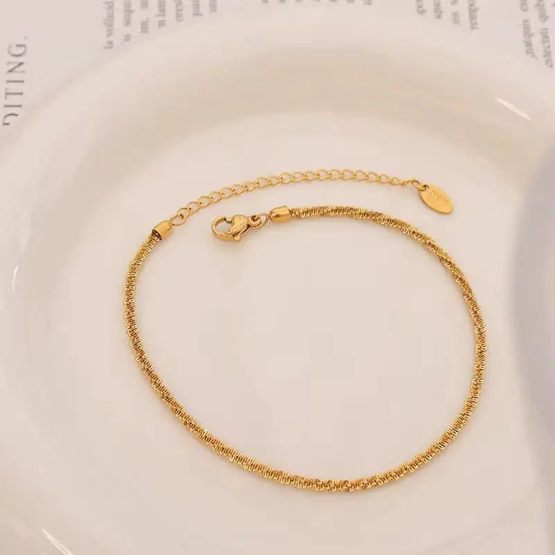 Gold Sparkling Mesh Chain Bracelet