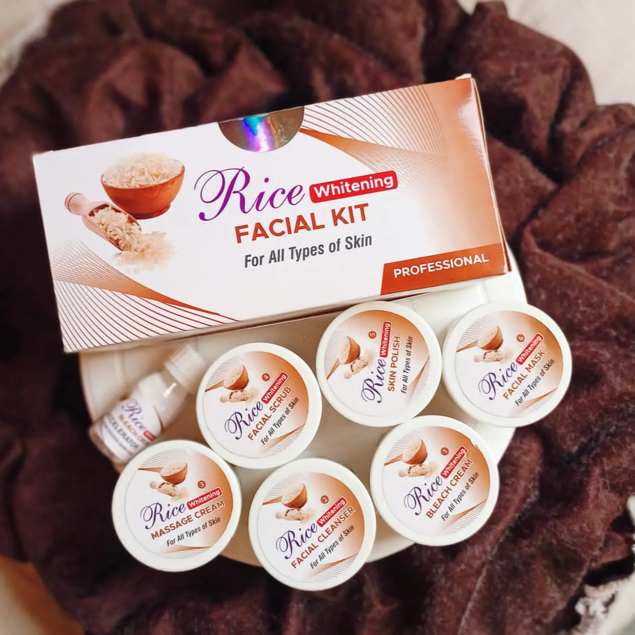 Rice Whitening Ultra Glowing Facial Kit For All Skin Types -100ml