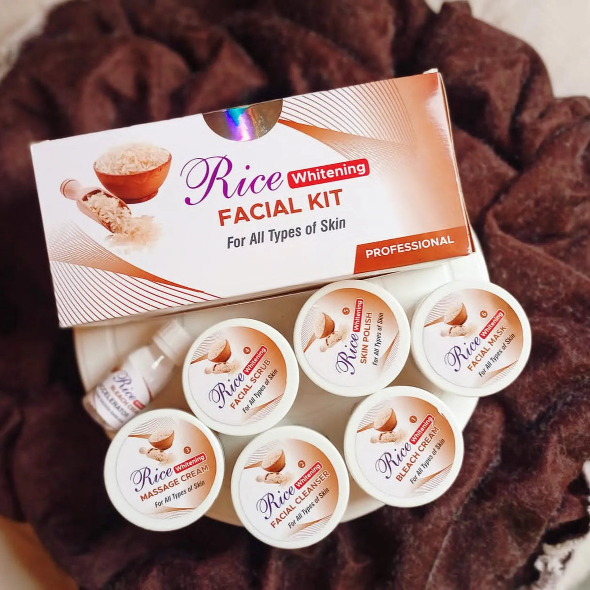 Rice Whitening Ultra Glowing Facial Kit For All Skin Types -100ml