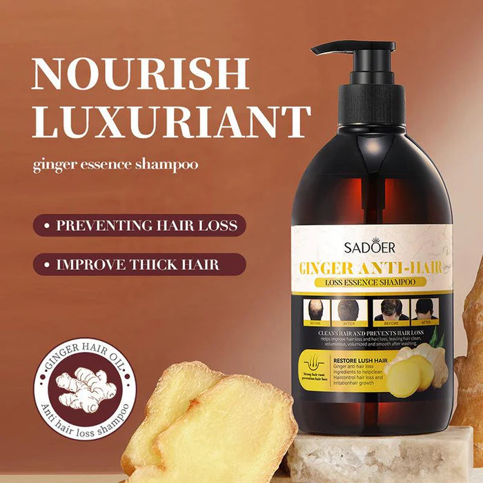 SADOER Ginger Anti-Hair Loss Anti-Dandruff Resore Lush Hair Shampoo - 500ml