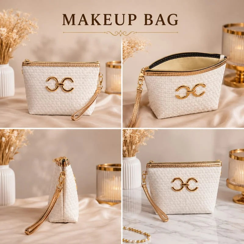 Elegant Woven Makeup Organizer Bag – Each