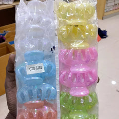 Plastic Hair Claw Clips In Assorted Pastel Colors