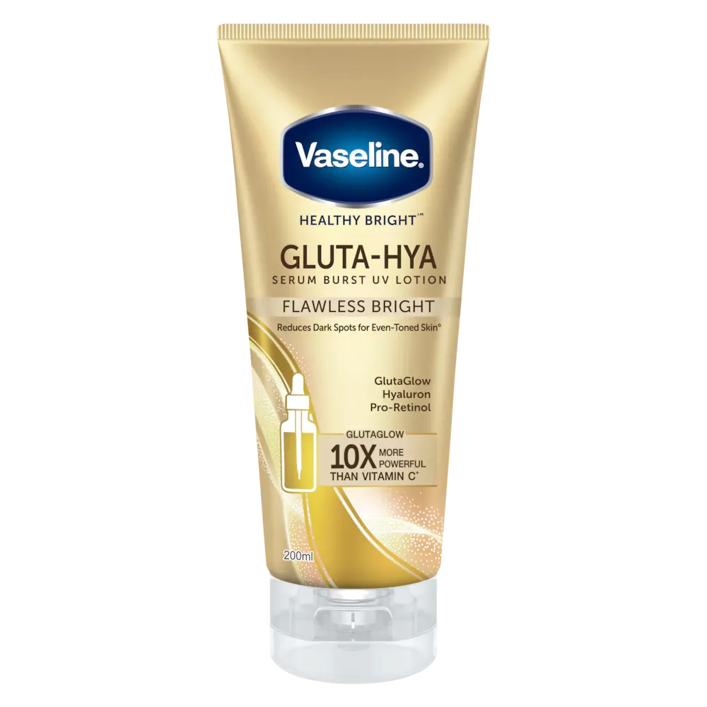 Vaseline Essential Even Tone Flawless Glow Gluta-Hya Serum Burst Lotion - Made in Thailand