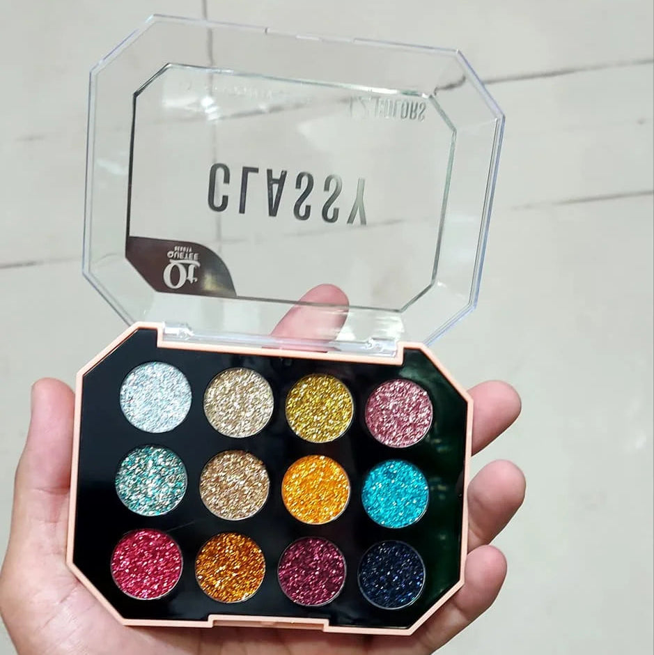 Quetee Beauty 12-Color Glitter Eyeshadow Palette