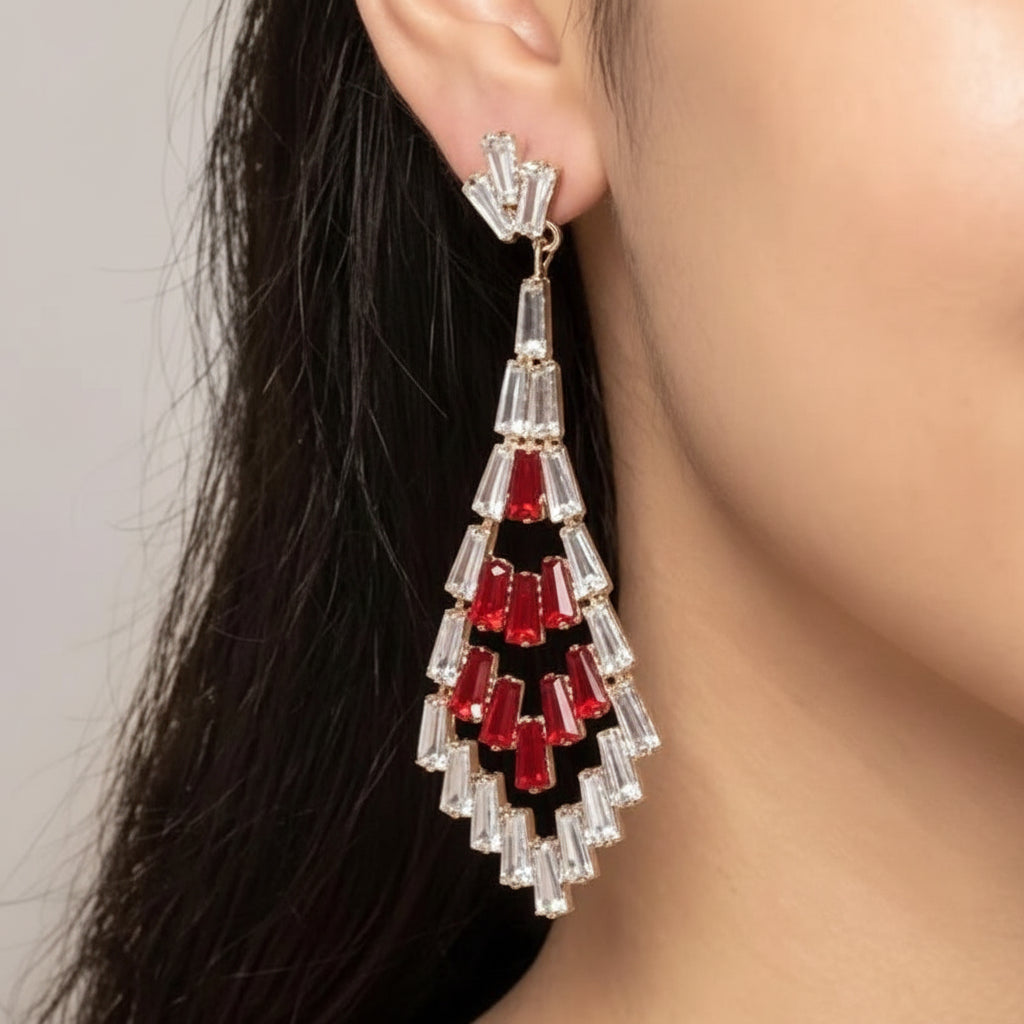 Gold-Tone Crystal Chandelier Earrings