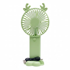 Cute Deer-Antler Mini Handheld Fan with Desk Base