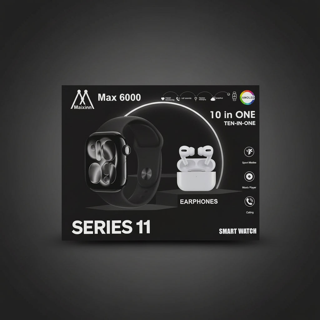 Maixinn Max 6000 10 In One Smart watch and Earbuds Combo Series 11