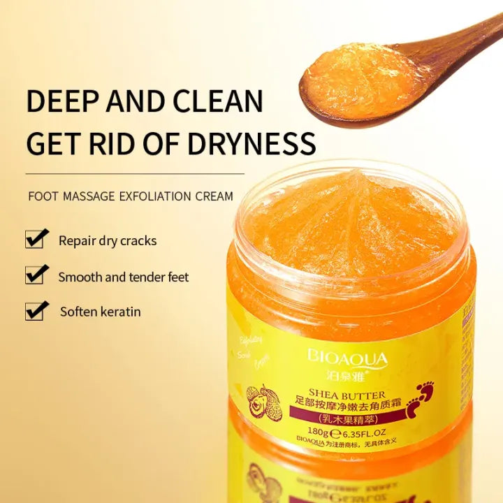 Bioaqua Shea Butter Foot Care Cream Massage Scrub - 180g