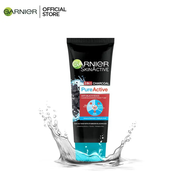 Garnier Skin Active 3-in-1 Charcoal Blackhead Face Wash
