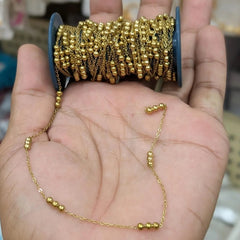 Gold Triple Ball Bead Chain Spool Permanent Bracelet - 5m