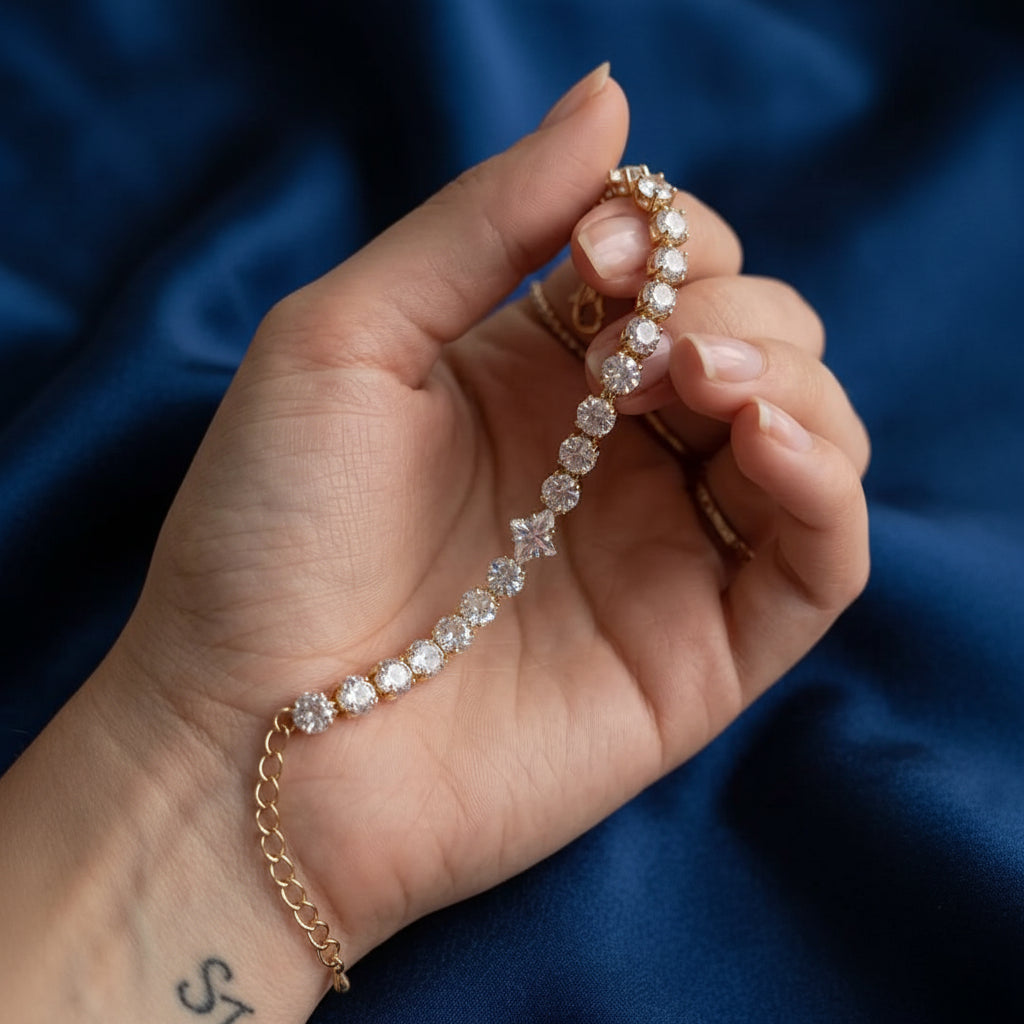 Yellow Gold Diamond Tennis Bracelet