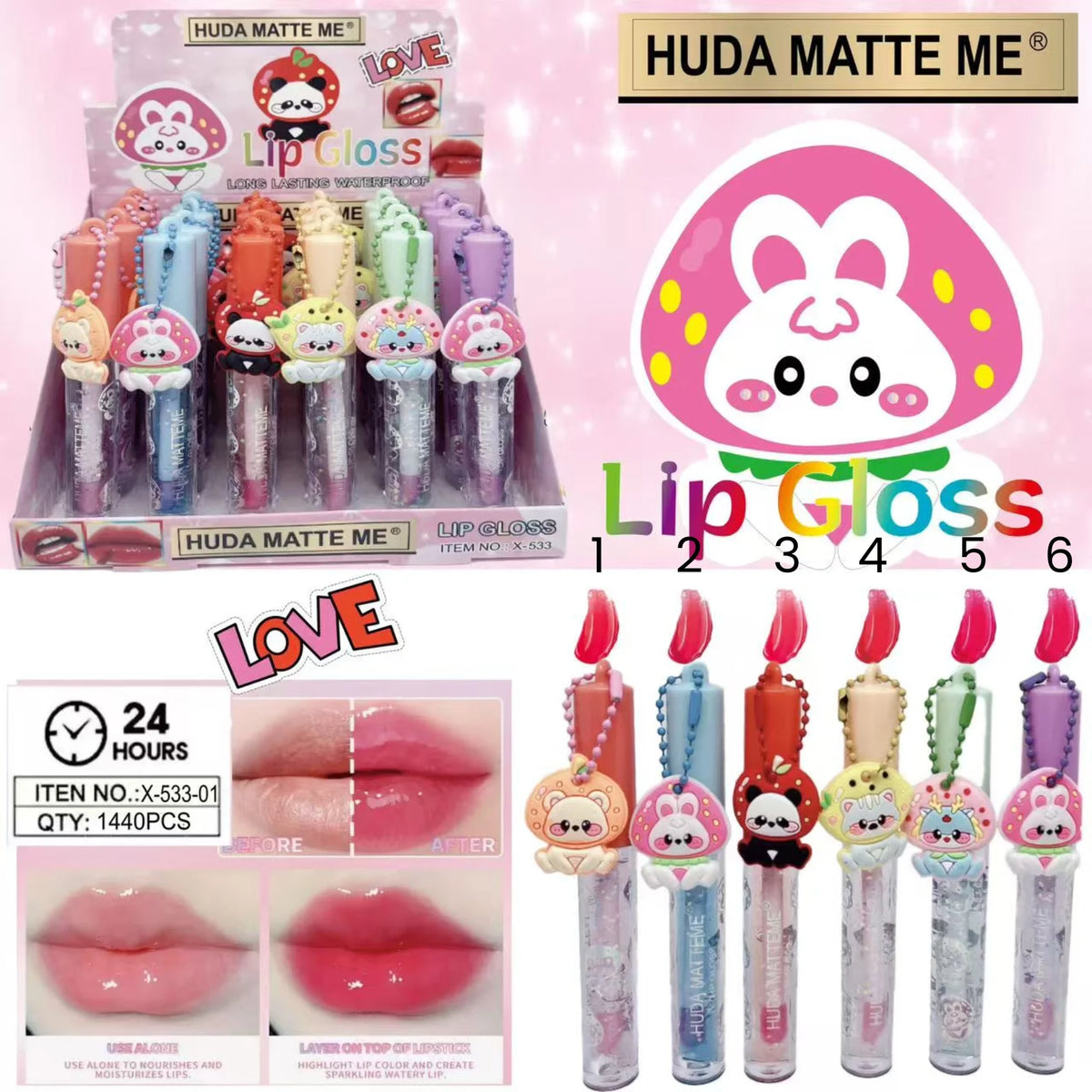 Huda Matte Me Cute Cartoon Lipgloss