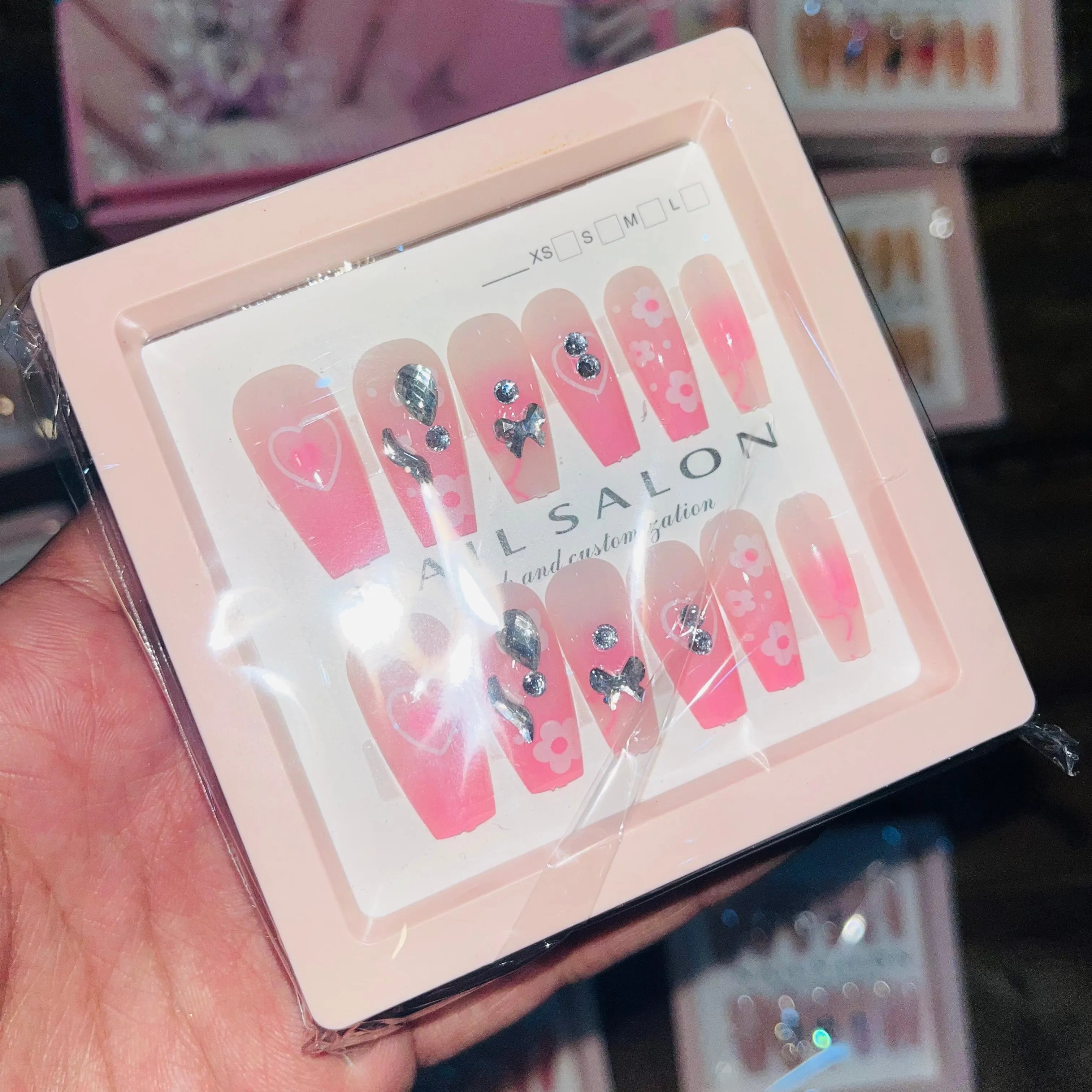 Salon Look Stylish Artifical Nails With Free Stickers(12 Pcs)
