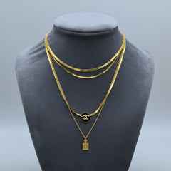 stainless steel luxury-inspired Chanel Double Strand Layered Necklace - Each