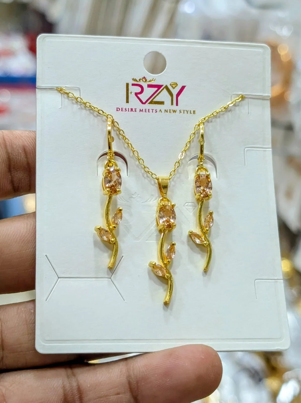 stainless steel Botanical Floral Jewelry Set