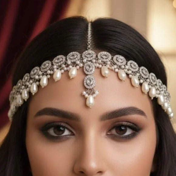 Royal Silver Pearl Matha Patti