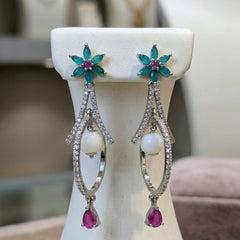 elegant silver-toned chandelier earrings
