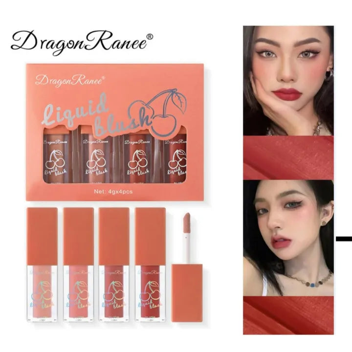 Dragon Ranee Natural Shiny Liquid Blushes - Pack of 4