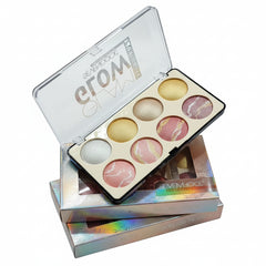 Seven Color Glam Glow Pure Shiny Blusher + Highlighter - 8 Colors