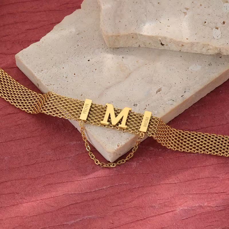 Stainless Steel M Letter Bracelets - Each
