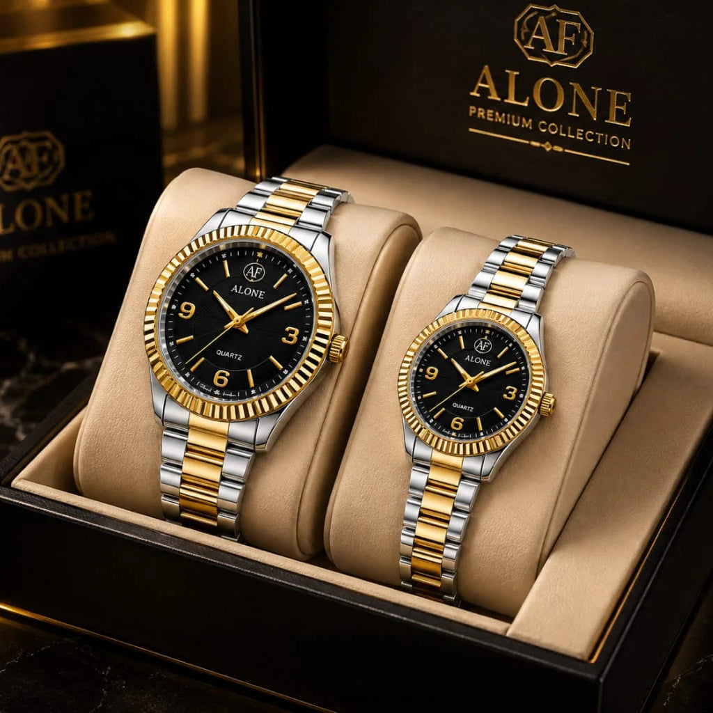 Alone Premium Collection Stainless Steel Couple Watch Set