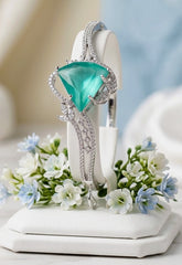 silver-toned openable zircon bangle  - Each