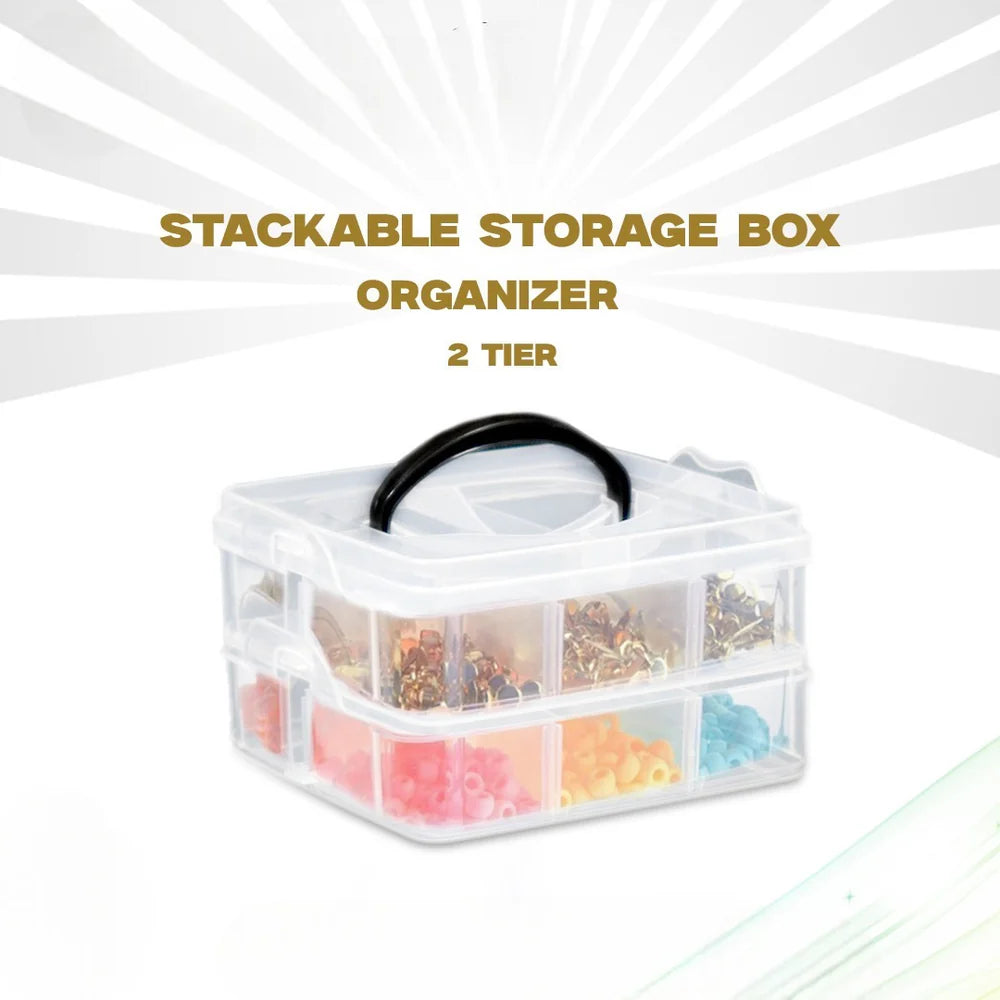 Portable Necklace And Ring Storage Box - 2 Tier