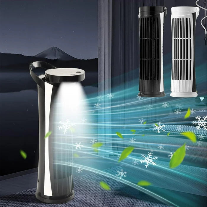 Electric Fan With LED Lights, Rechargeable Mini Tower Cooling Fan