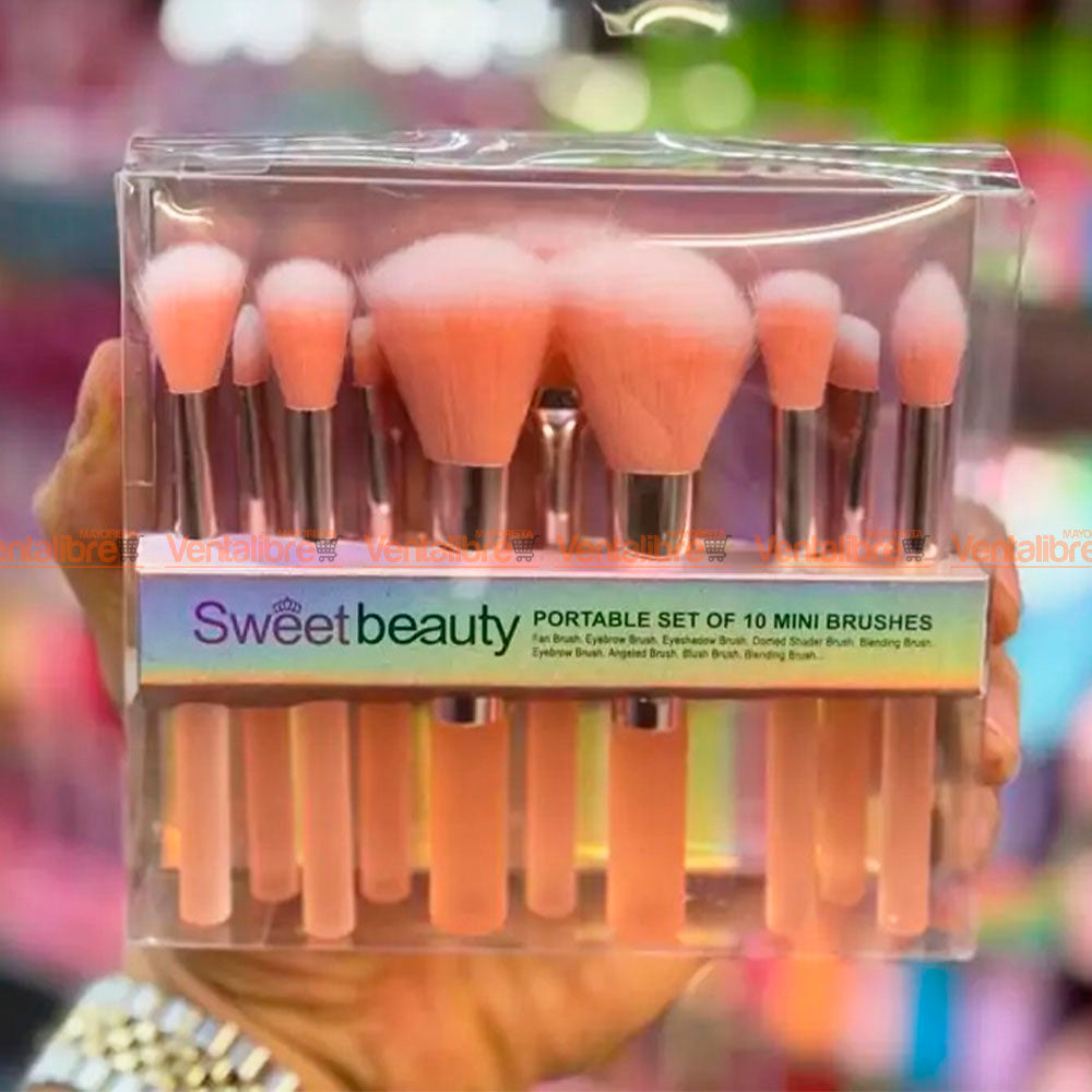 Sweet Beauty Makeup Brush Set Blister X 10 Pcs.