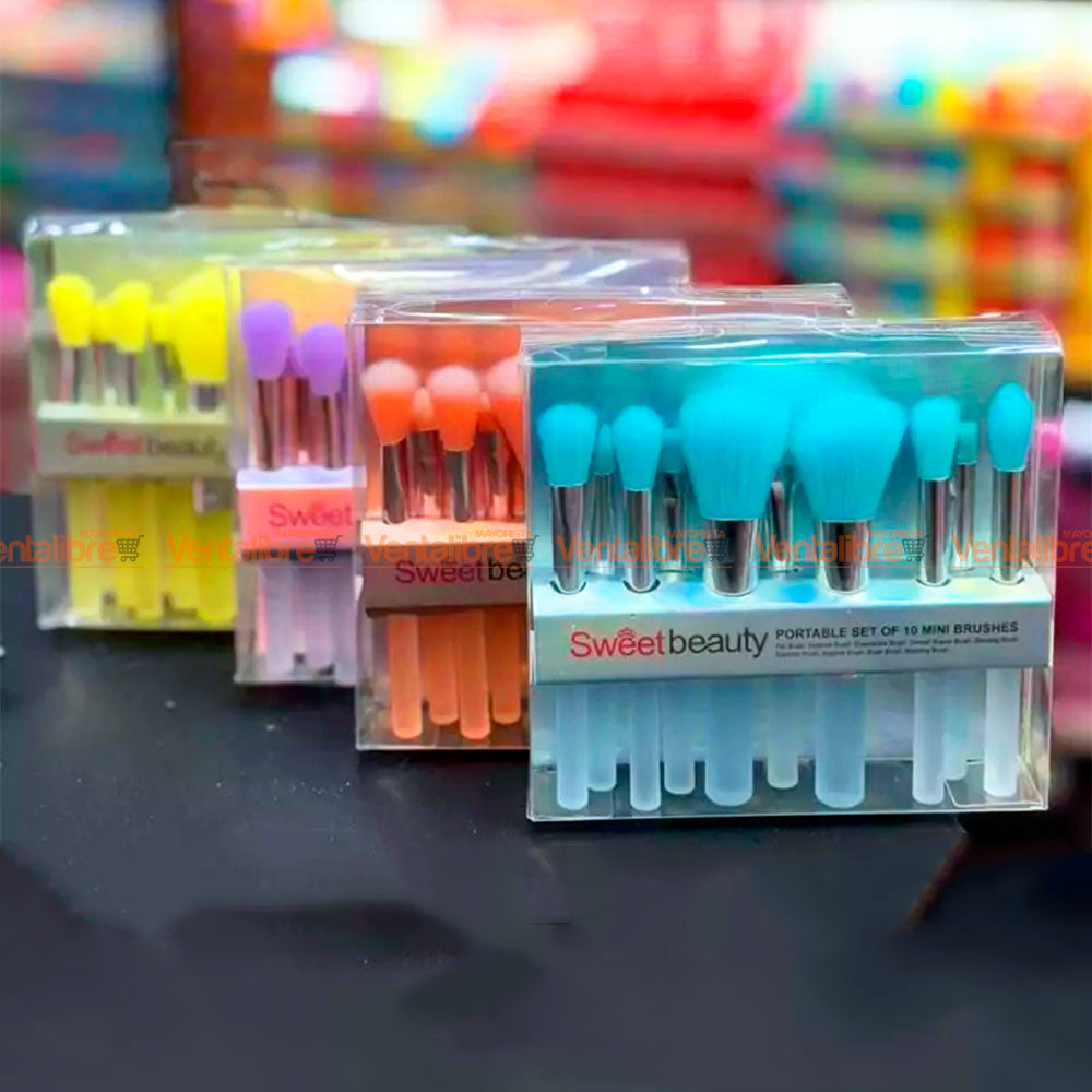 Sweet Beauty Makeup Brush Set Blister X 10 Pcs.