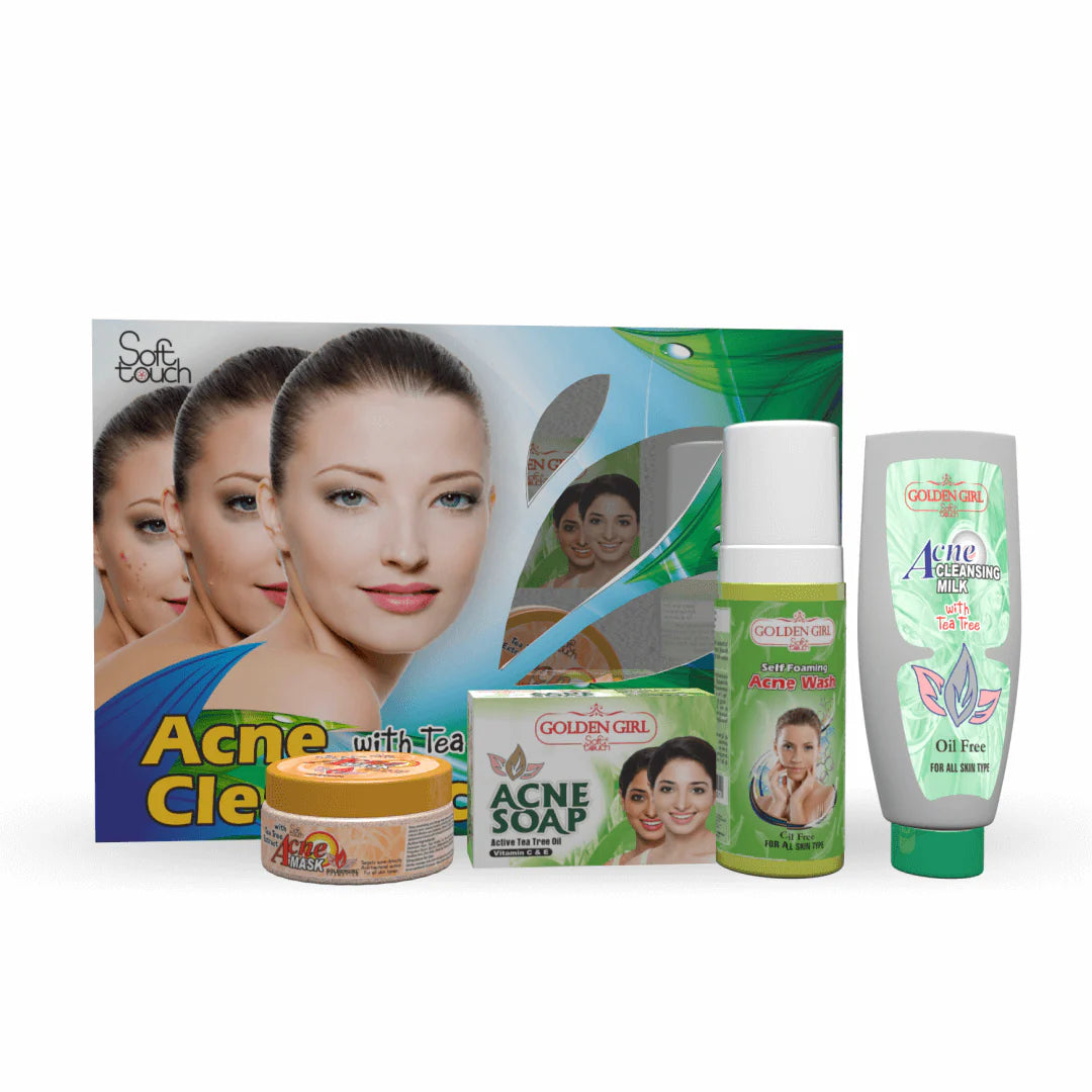Soft Touch Acne Clear Facial Kit 4 Items