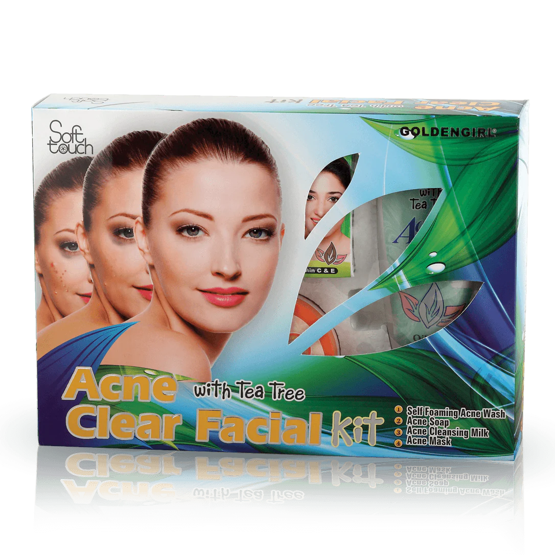 Soft Touch Acne Clear Facial Kit 4 Items