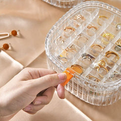 Elegant Transparent Crystal Portable Jewellery Box