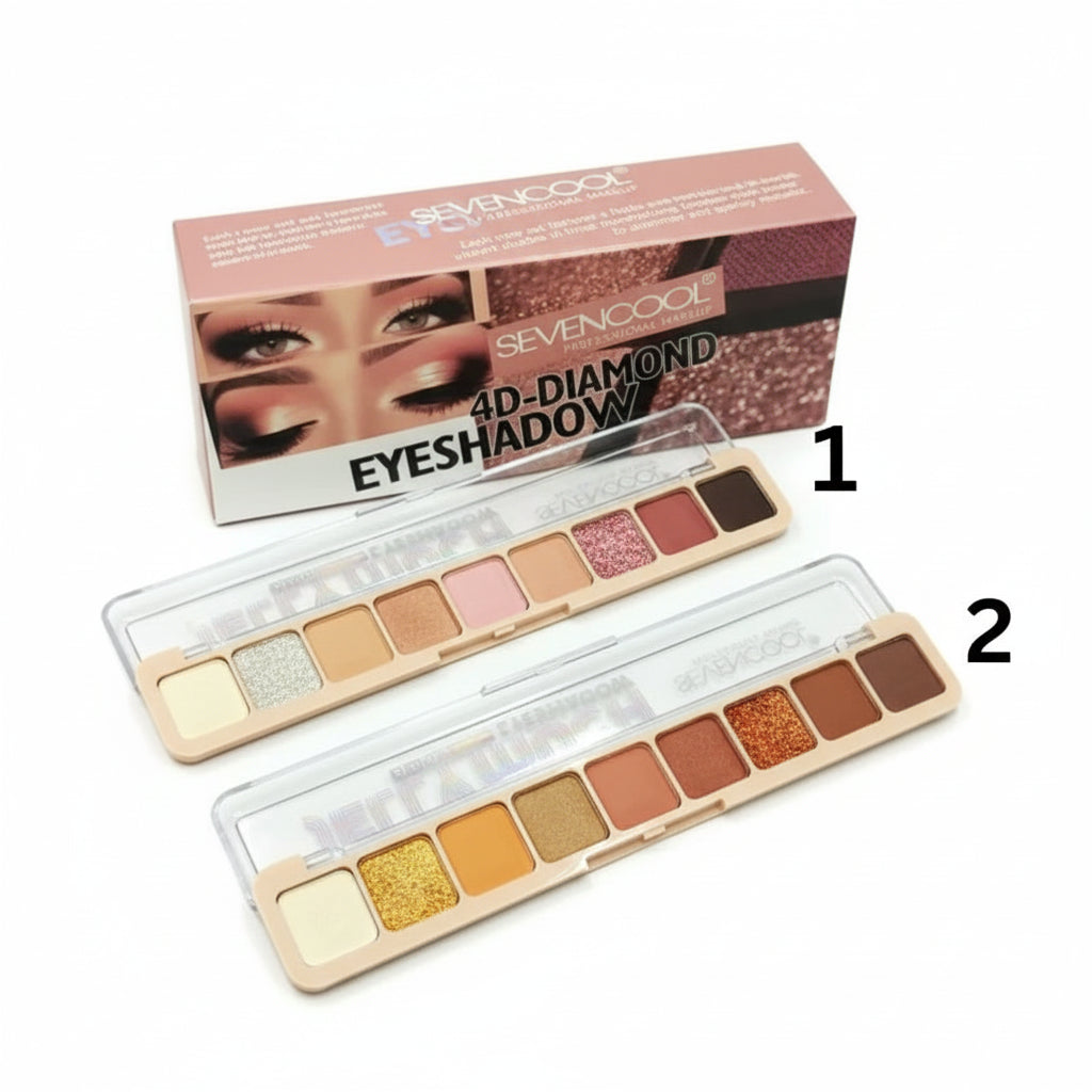 Seven Cool 4D Diamond Eyeshadow Palette - 9 Colors
