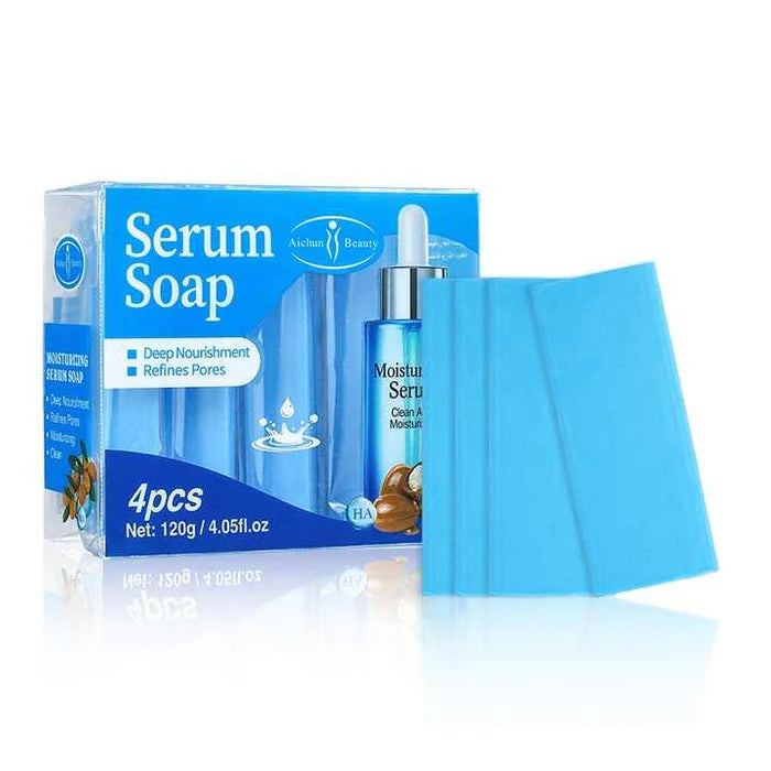 Aichun Beauty 4pcs Hyaluronic Acid Serum Moisturizing Face Body Cleaning Bar Soap 120g