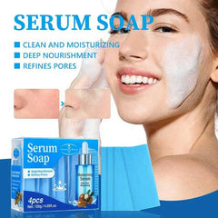 Aichun Beauty 4pcs Hyaluronic Acid Serum Moisturizing Face Body Cleaning Bar Soap 120g