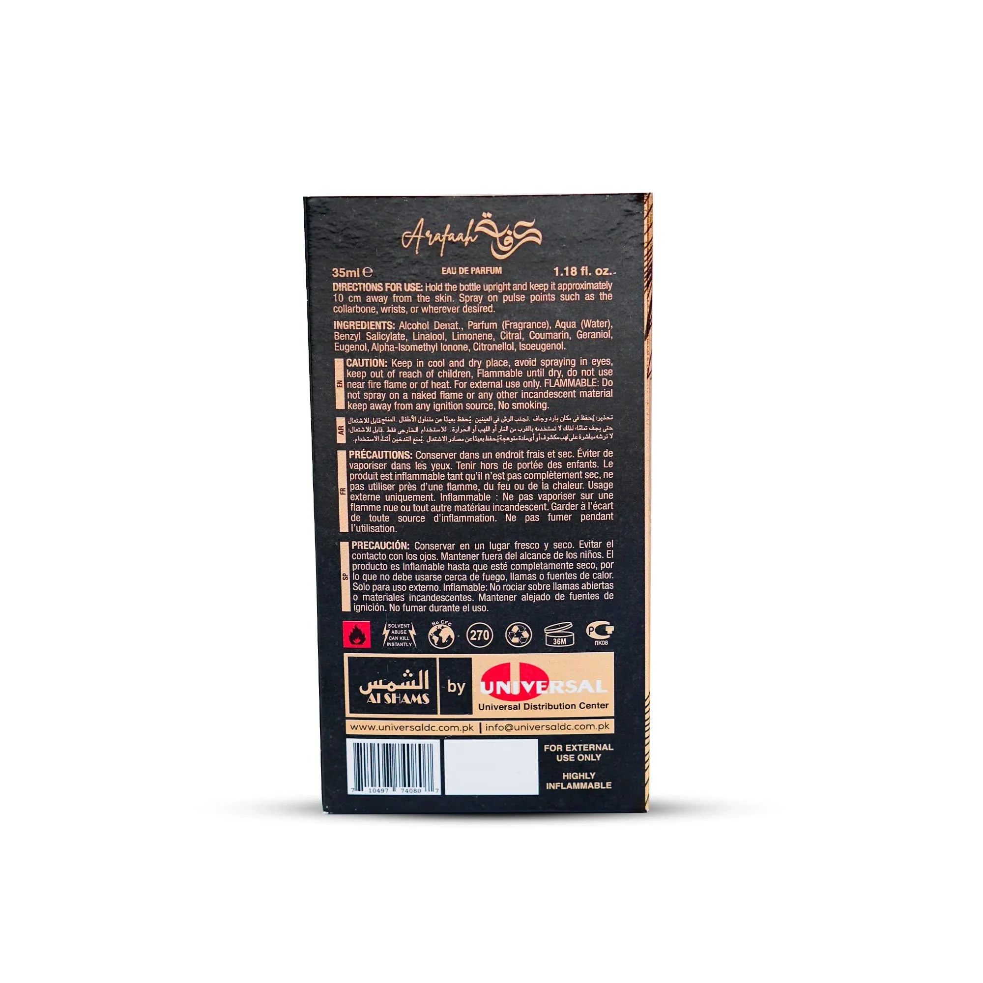 Al Shams Arafaah Perfume – 35ml Eau de Parfum