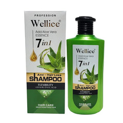 Wellice 7 in 1 Anti - Hair Loss Aloe vera Hyalruonic Acid & Soothing Frizz Shampoo 400g