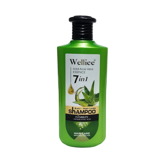 Wellice 7 in 1 Anti - Hair Loss Aloe vera Hyalruonic Acid & Soothing Frizz Shampoo 400g