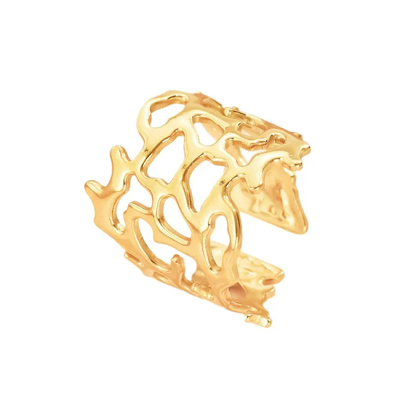 Stainless steel Cuff Style Adjustable Ring