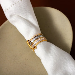 Stainless Steel Montgomery Stacked Ring