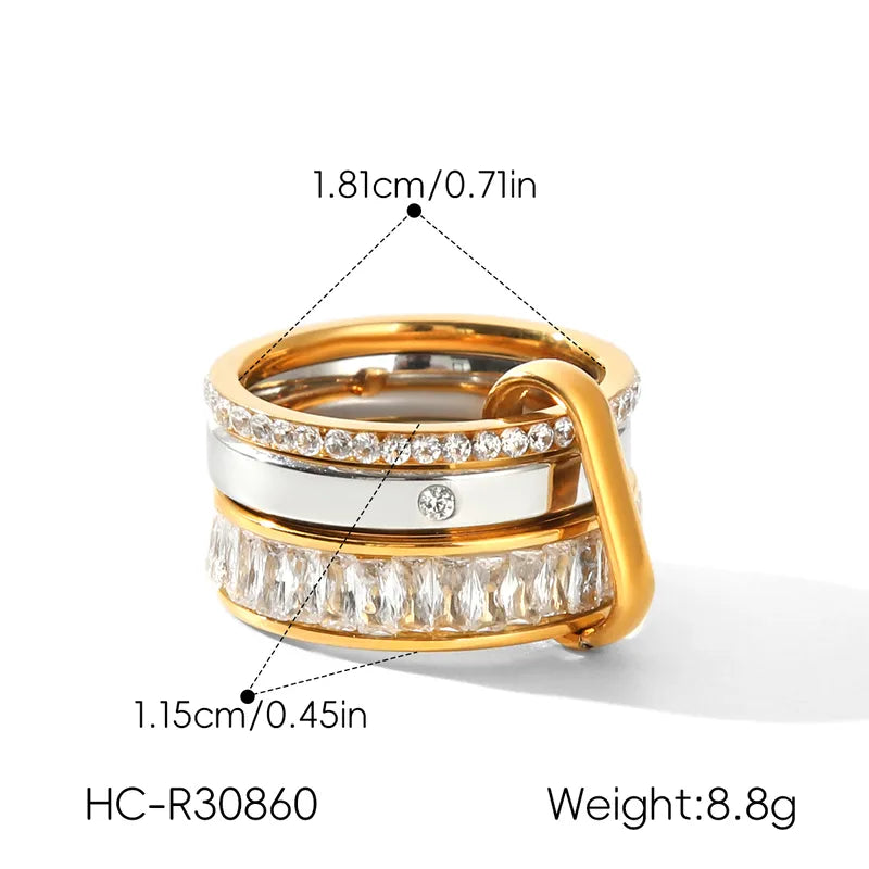Stainless Steel Montgomery Stacked Ring