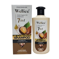 Wellice 7 in 1 Anti - Hair Loss Argan Hyalruonic Acid & Soothing Frizz Shampoo 400g