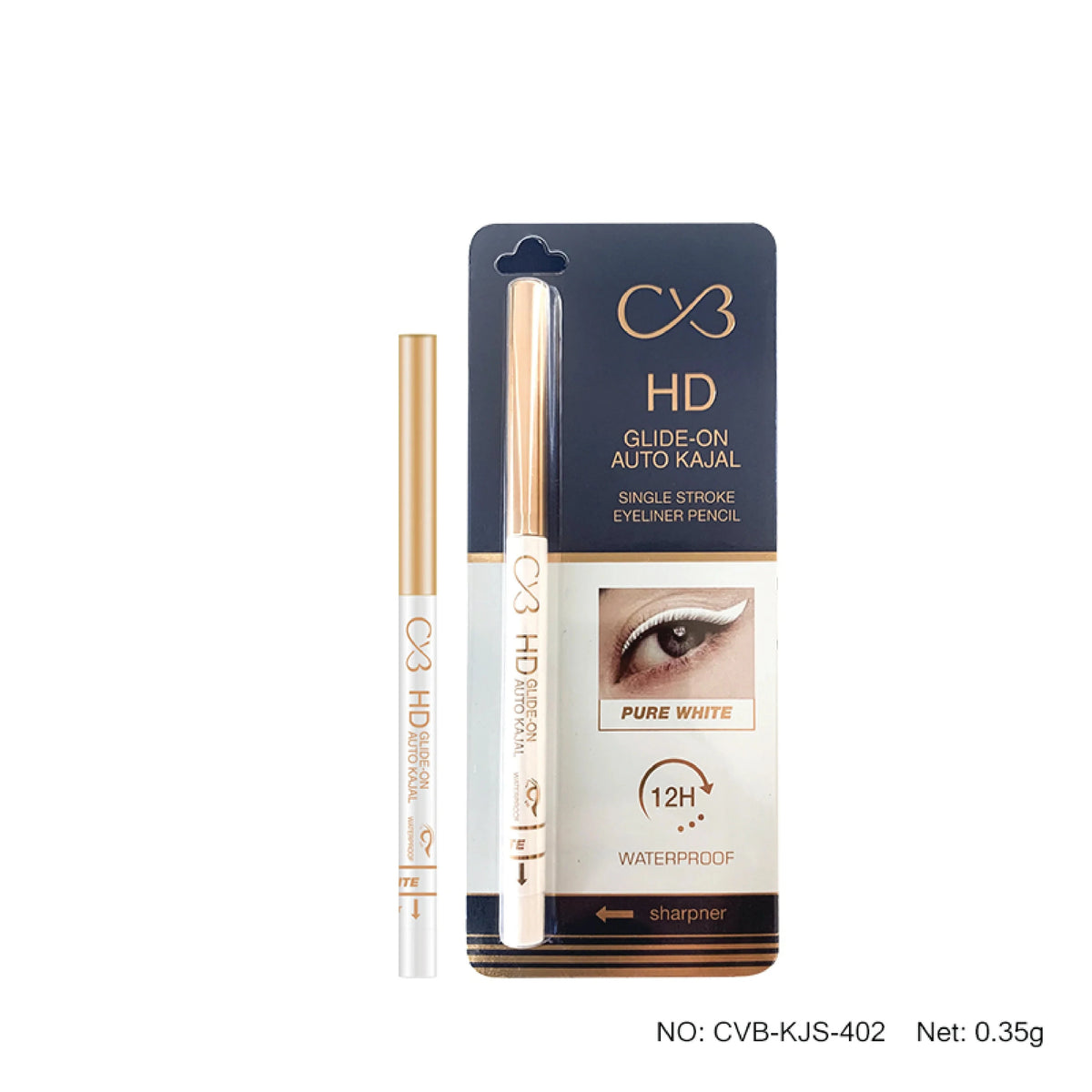 CVB Original 100% Waterproof White Kajal & Eyeliner _ 35g