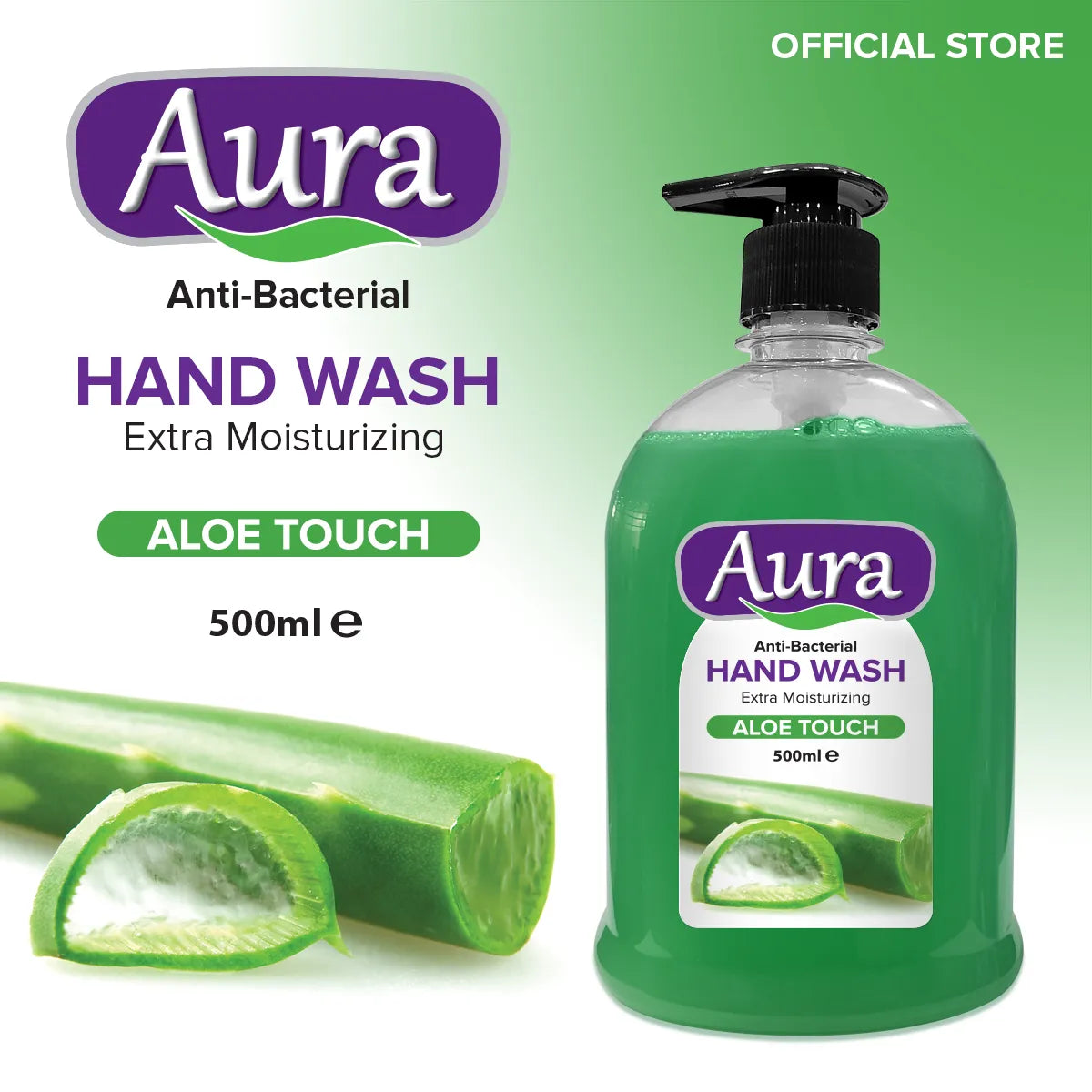 Aura Anti-Bacterial Liquid Handwash Aloe Touch 500ML