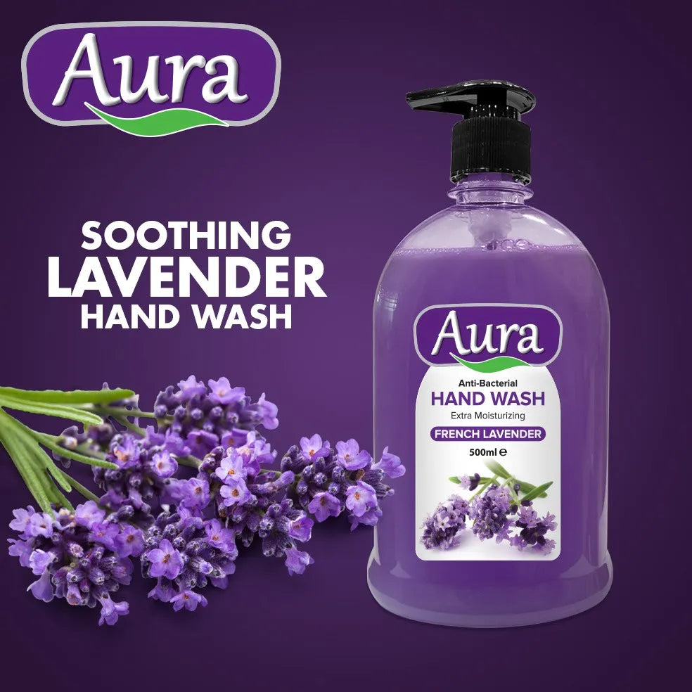 Aura Anti-Bacterial Liquid Handwash French Lavender 500ML