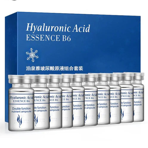 Bioaqua Hyaluronic Acid Essence B6 Moisturizing Anti‑Wrinkle Facial Serum - 10Pcs × 5ml
