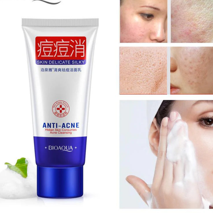 Bioaqua Anti‑Acne Pox Repair Pore Oil Control Anti‑Dirt Bubble Foam Face Wash Cleanser - 100g